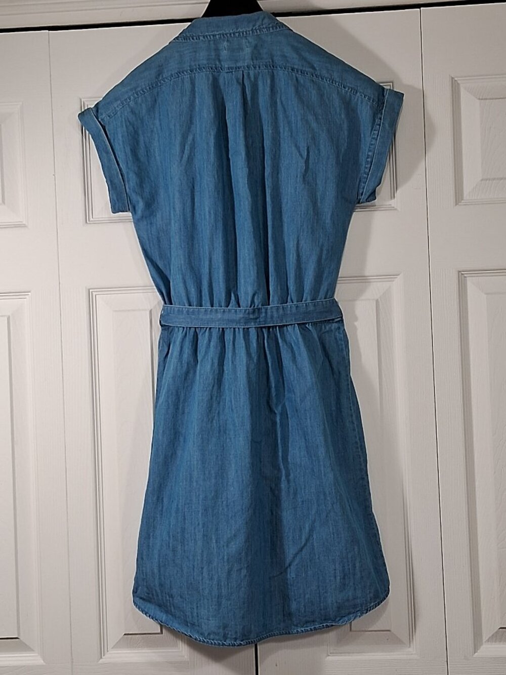 J.Crew Denim Shirt Dress XS | Belted Chambray Casual Summer - Picture 2 of 10